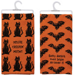 26.00 Inch Batty Creepin' Meow Kitchen Towels 109298788 (63518)