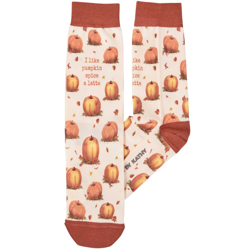 Primitives By Kathy Pumpkin Latte Socks - - SBKGifts.com