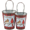 (63523) Primitives By Kathy Cardinals Wall Bucket Set, 10.25 Inch, Winter Holiday Male Female 118364