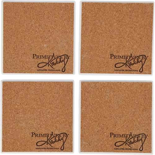 Primitives By Kathy Santa Claus Coaster Set - - SBKGifts.com