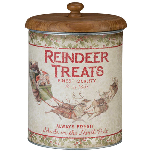 Primitives By Kathy Reindeer Treats Canister - - SBKGifts.com