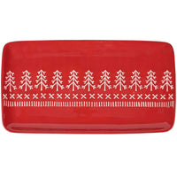 (63546) Primitives By Kathy Nordic Tree Platter, 8.00 Inch, Red Glazed Finish 118720