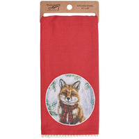 (63558) Primitives By Kathy Winter Fox Kitchen Towel, 28.00 Inch, Rustic Themed Scarf 118478