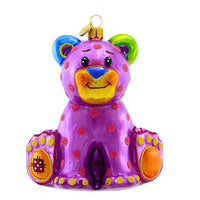 (63567) Glitter Lab Plush Toy Bear Ornament, 4.50 Inch, Hand Painted Playful 4729K