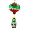 (63569) Glitter Lab Green & Red Matrioshka Ornament, 7.50 Inch, Russian Tea Doll 4814Chr