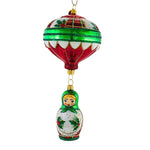 7.50 Inch Green & Red Matrioshka Ornament Russian Tea Doll 4814Chr (63569)