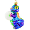 (63572) Glitter Lab Baby Dragon With Snow Ball Ornament, 4.75 Inch, Hand Painted Glittered 4848T