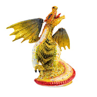 (63573) Glitter Lab Crystal Dragon On Treasure Ornament, 6.50 Inch, Jewels 3-D Printed Wings 5000Sc