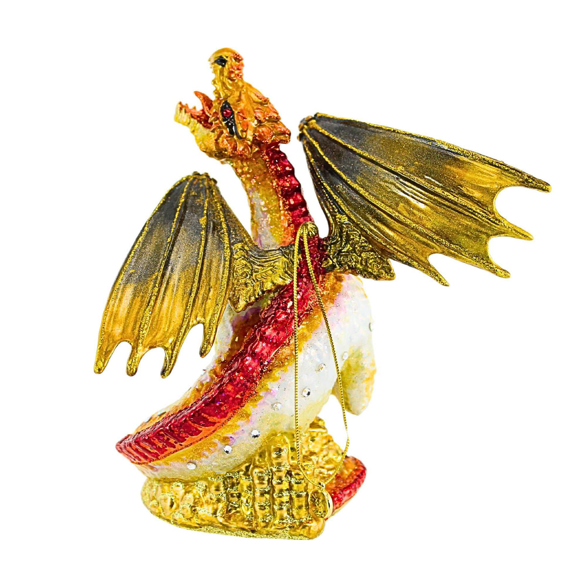 Glitter Lab Crystal Dragon On Treasure Ornament - - SBKGifts.com