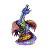 (63574) Glitter Lab Violet Dragon On Treasure Ornament, 6.50 Inch, Hand Painted Embellished 5000Bv