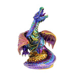 6.50 Inch Violet Dragon On Treasure Ornament Hand Painted Embellished 5000Bv (63574)