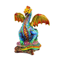 (63575) Glitter Lab Turquoise Dragon Ornament, 6.00 Inch, Hand Painted Embellished 4526K