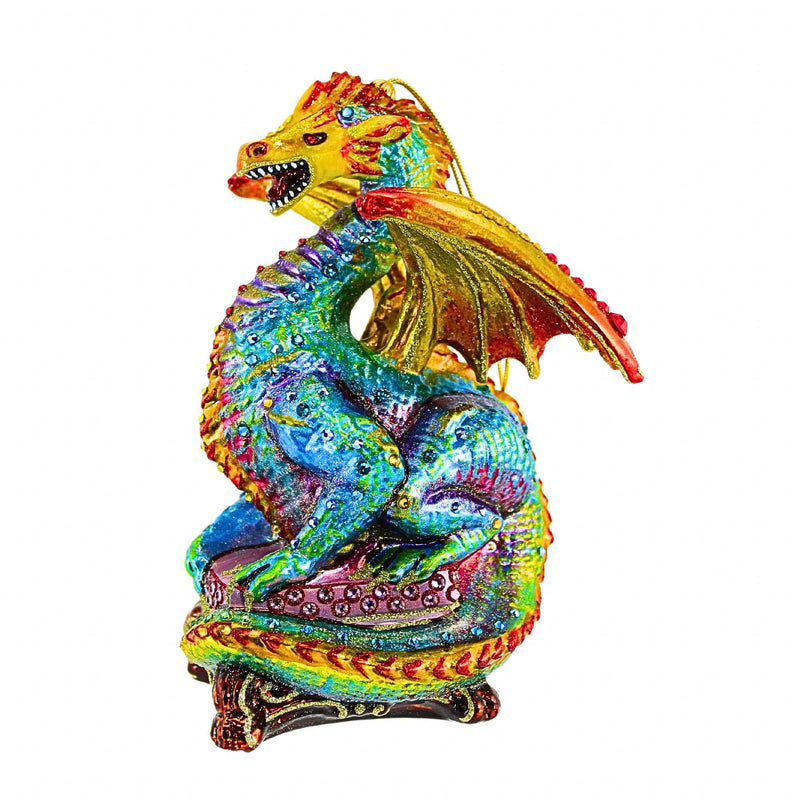 Glitter Lab Turquoise Dragon Ornament - - SBKGifts.com