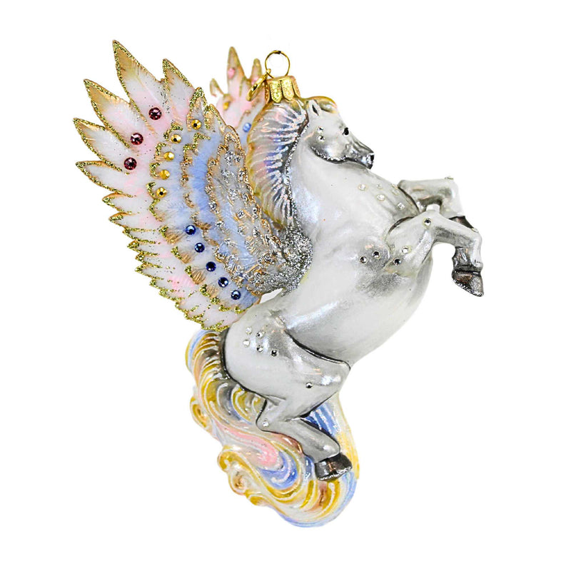 Glitter Lab White Pegasus Ornament - - SBKGifts.com