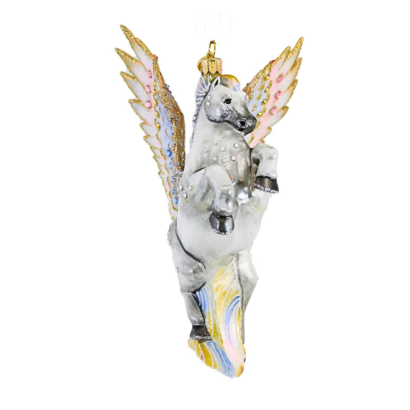 Glitter Lab White Pegasus Ornament - - SBKGifts.com