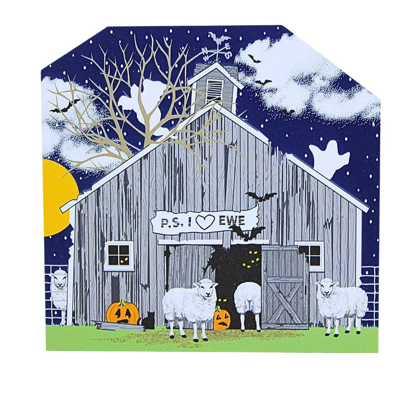 4.75 Inch P.S. I Luv Ewe Barn Sheep Ghosts Halloween 24632 (63585)