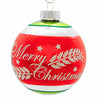 (63730) Christopher Radko Company Merry Christmas Flocked Ball, 4.25 Inch, Shiny Brite Vintage Inspired 4Insbw