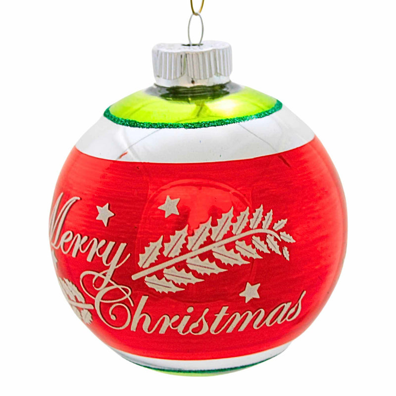 Christopher Radko Company Merry Christmas Flocked Ball - - SBKGifts.com