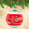 (63730) Christopher Radko Company Merry Christmas Flocked Ball, 4.25 Inch, Shiny Brite Vintage Inspired 4Insbw