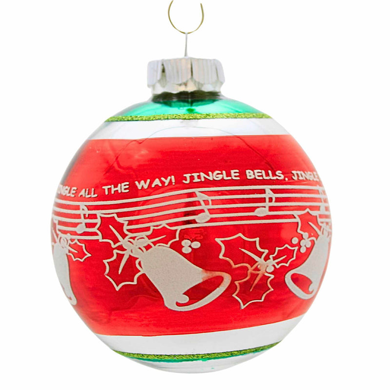 Christopher Radko Company Jingle Bell Music Flocked Ball - - SBKGifts.com