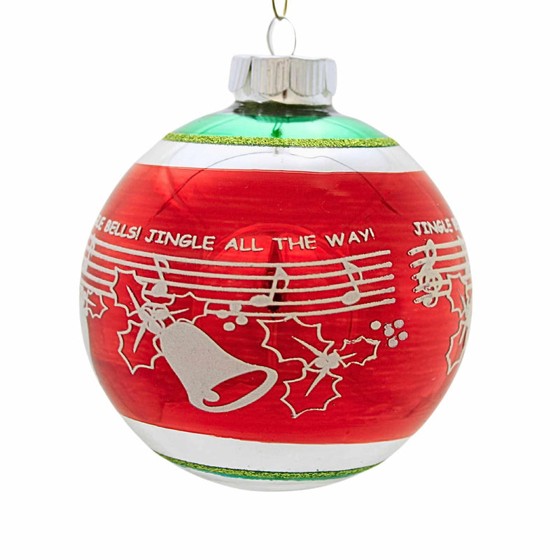 Christopher Radko Company Jingle Bell Music Flocked Ball - - SBKGifts.com