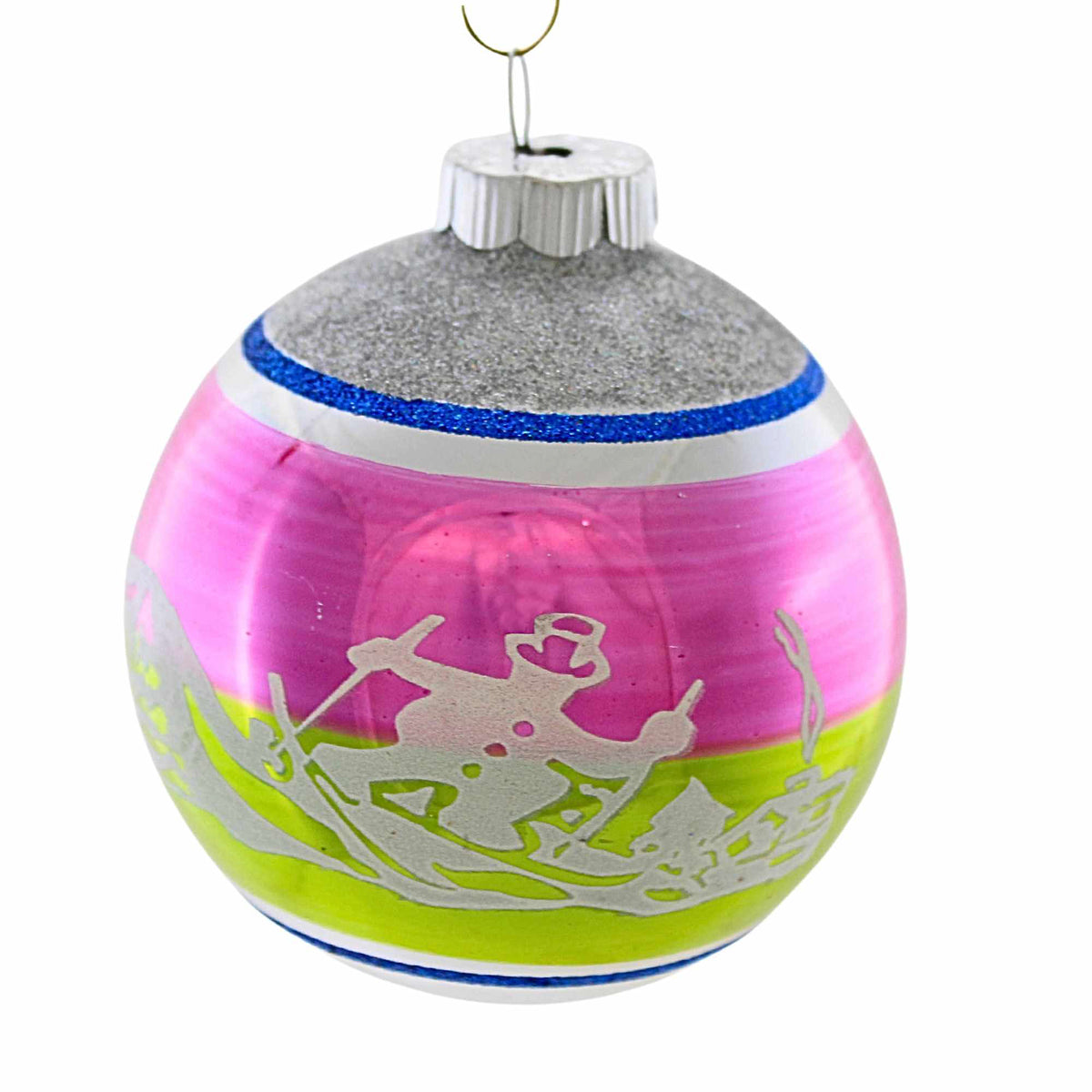 Christopher Radko Company Snowman Ski Flocked Ball - - SBKGifts.com