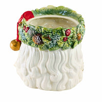 Tabletop Evergreen Holiday Santa Container - - SBKGifts.com