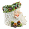 (63741) Tabletop Evergreen Holiday Santa Container, 7.50 Inch, Christmas Center Piece 10550Jr