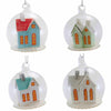 (63755) Cody Foster Frosty Abobe Globe Set/4, 2.00 Inch, Mini Putz Paper House To872 V Green S/4