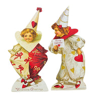 (63793) Bethany Lowe Clown Children Set/2 Dummy Boards, 8.00 Inch, Love Heart Valentine Rl8225-S2