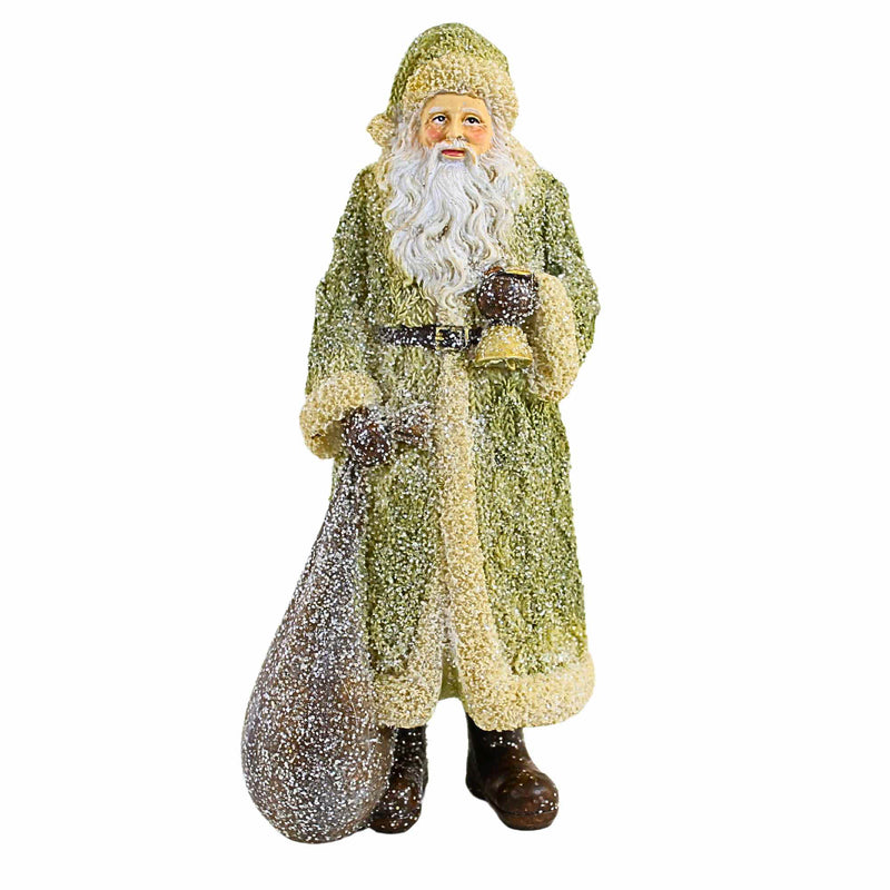 (63795) K & K Interiors Frosted Santa Bag, 6.75 Inch, Woodland Bell 54296A Single