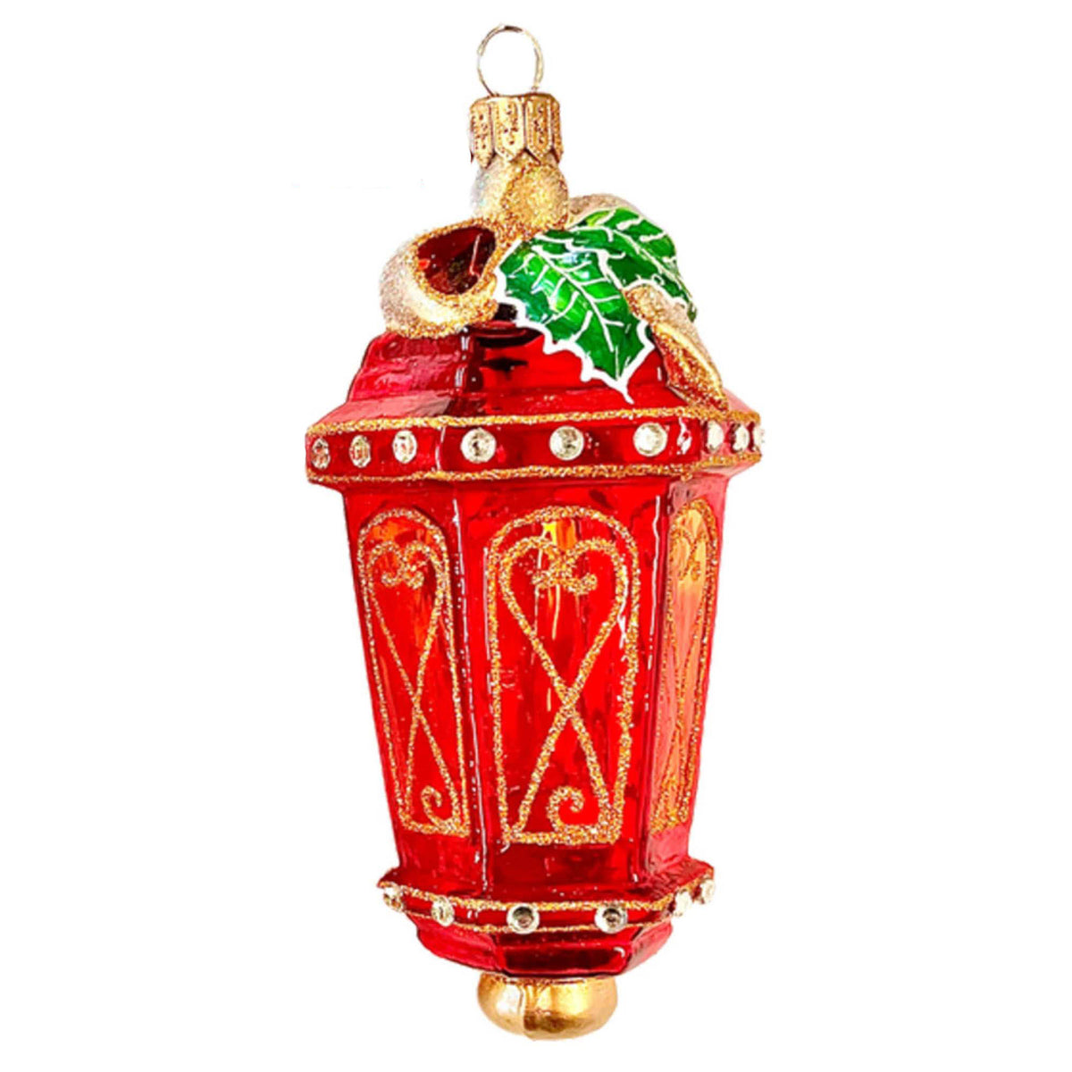 (63879) Pre-Order The Ornament King Christmas On The Square, 4.00 Inch, Transluscent See Through Lantern 48002 Red