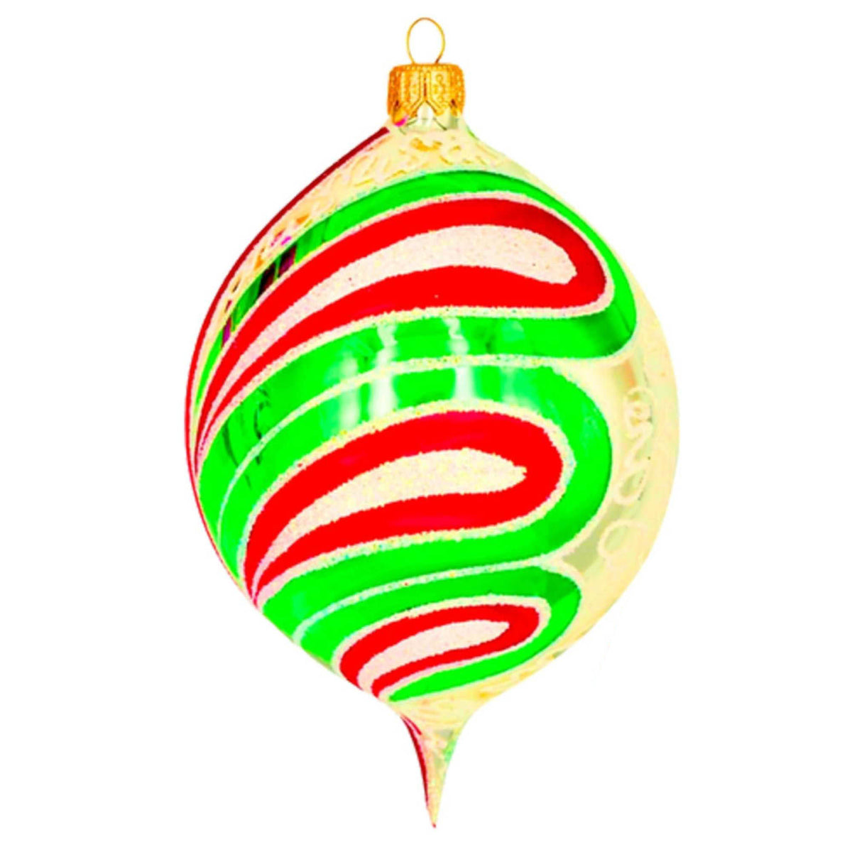 (63982) Pre-Order The Ornament King Arabesque Red, 5.00 Inch, Vintage Retro Drop Lemon Ornament 45006 Red