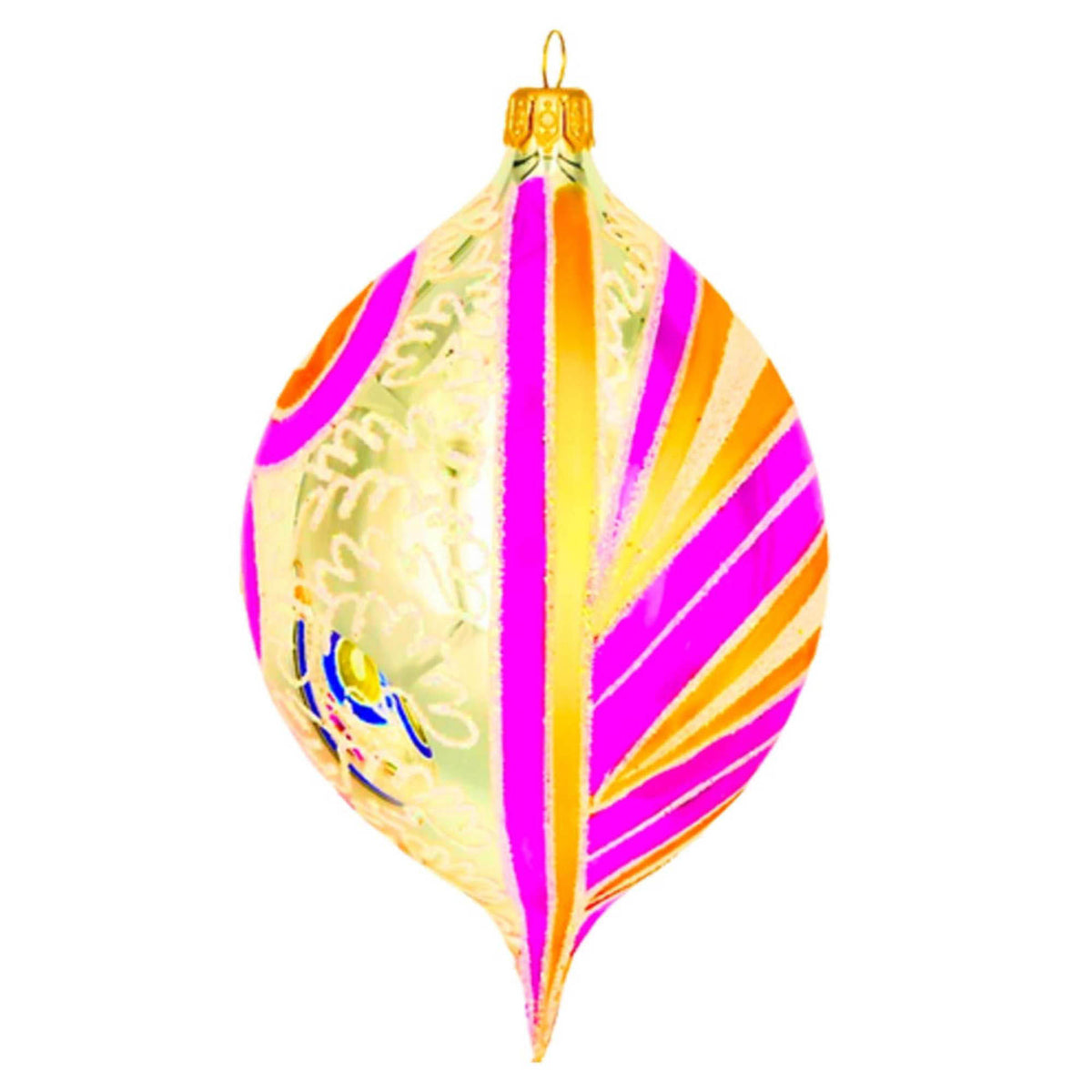 (63983) Pre-Order The Ornament King Arabesque Pink, 5.00 Inch, Transluscent See Through Lemon Ornament 45006 Pink