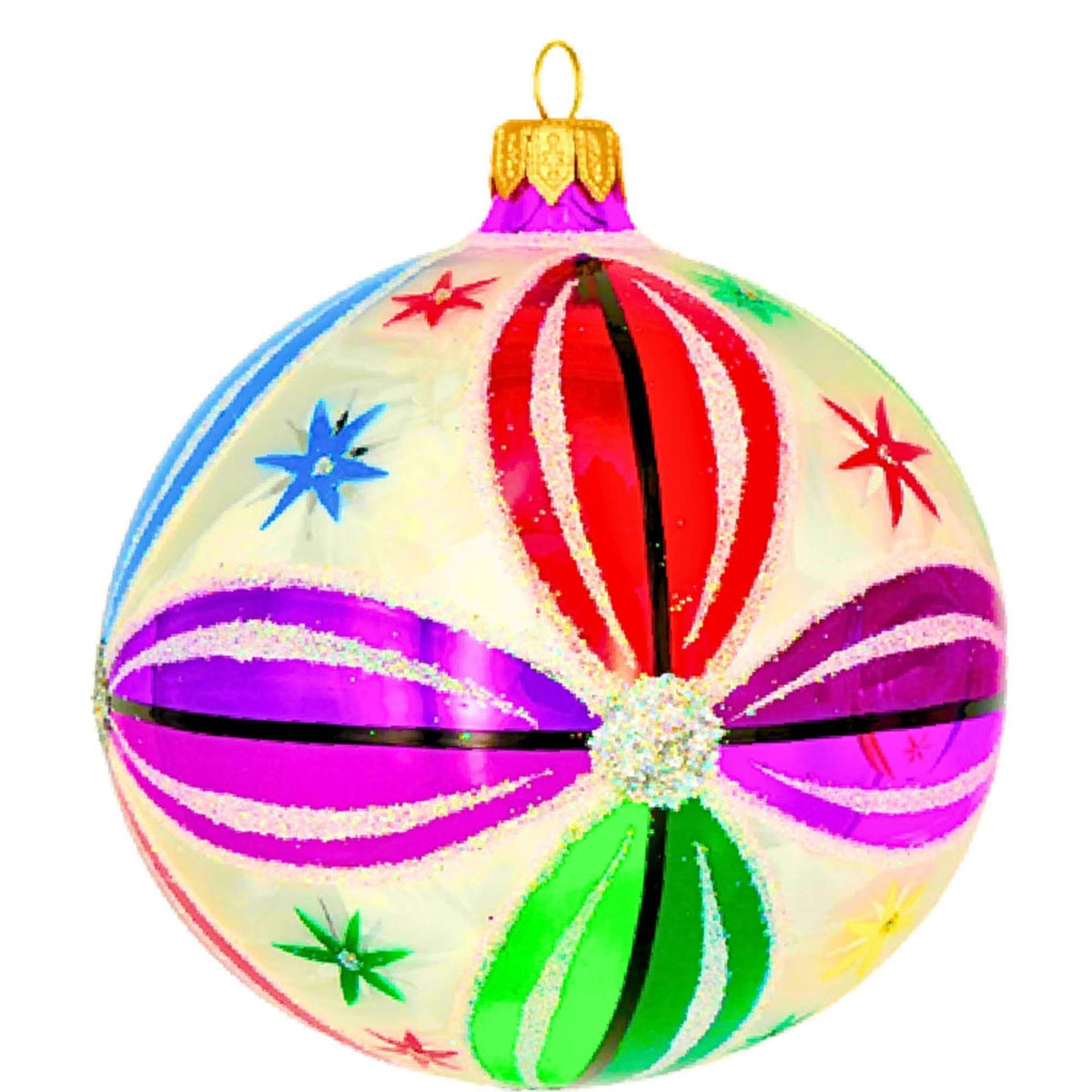 (63990) Pre-Order The Ornament King Pinwheel White, 3.00 Inch, Retro Ball Ornament 45005 White