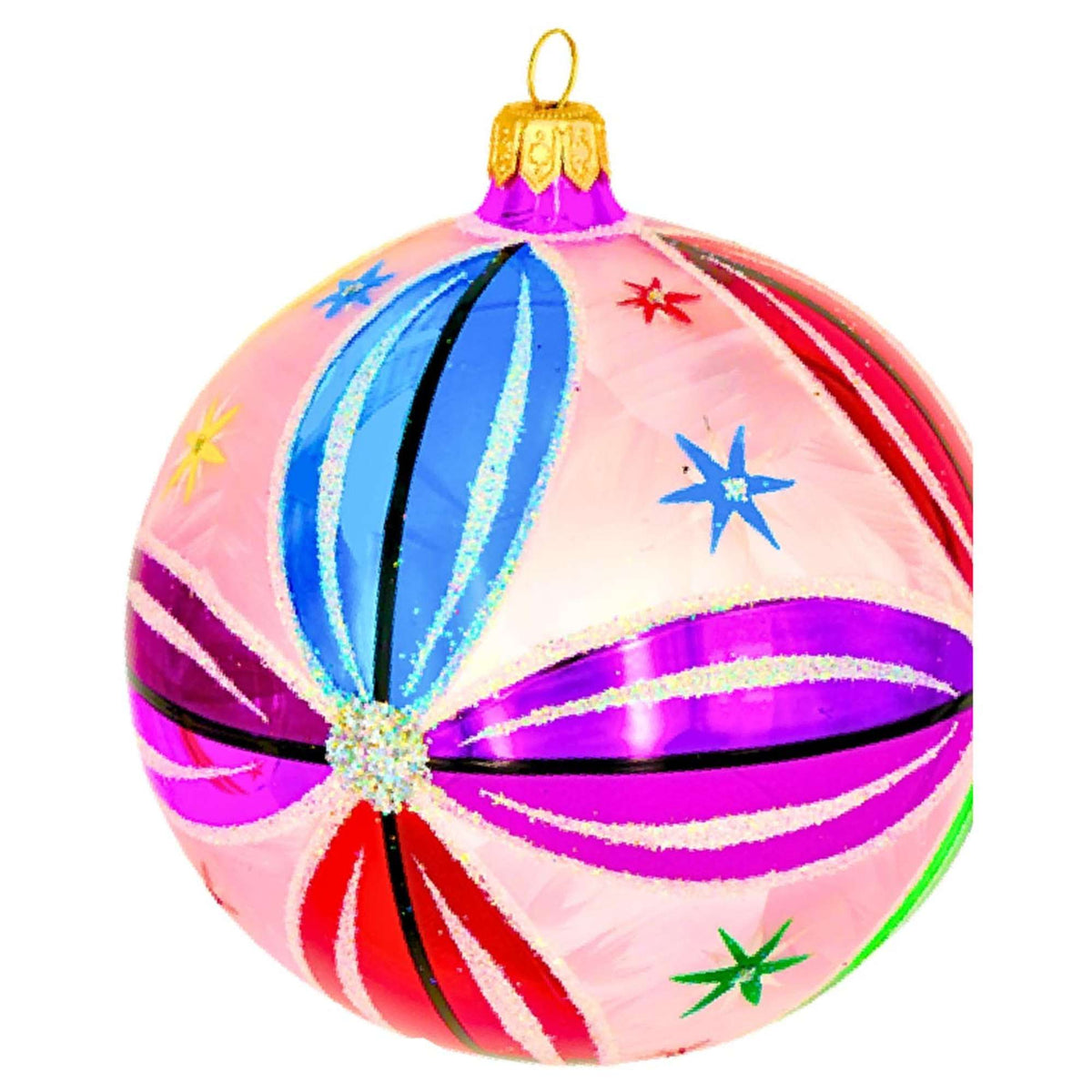 (63991) Pre-Order The Ornament King Pinwheel Pink, 3.00 Inch, Retro Ball Ornament 45005 Pink