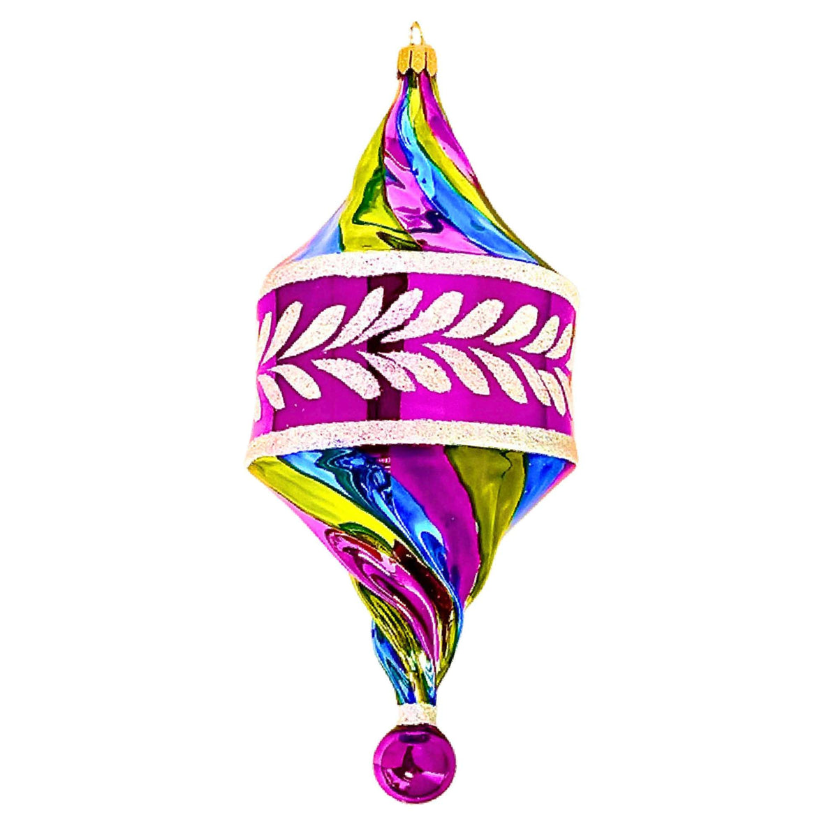 (63993) Pre-Order The Ornament King Circus Swirl Purple, 7.00 Inch, Retro Drop Twist Ornament 46009 Purple