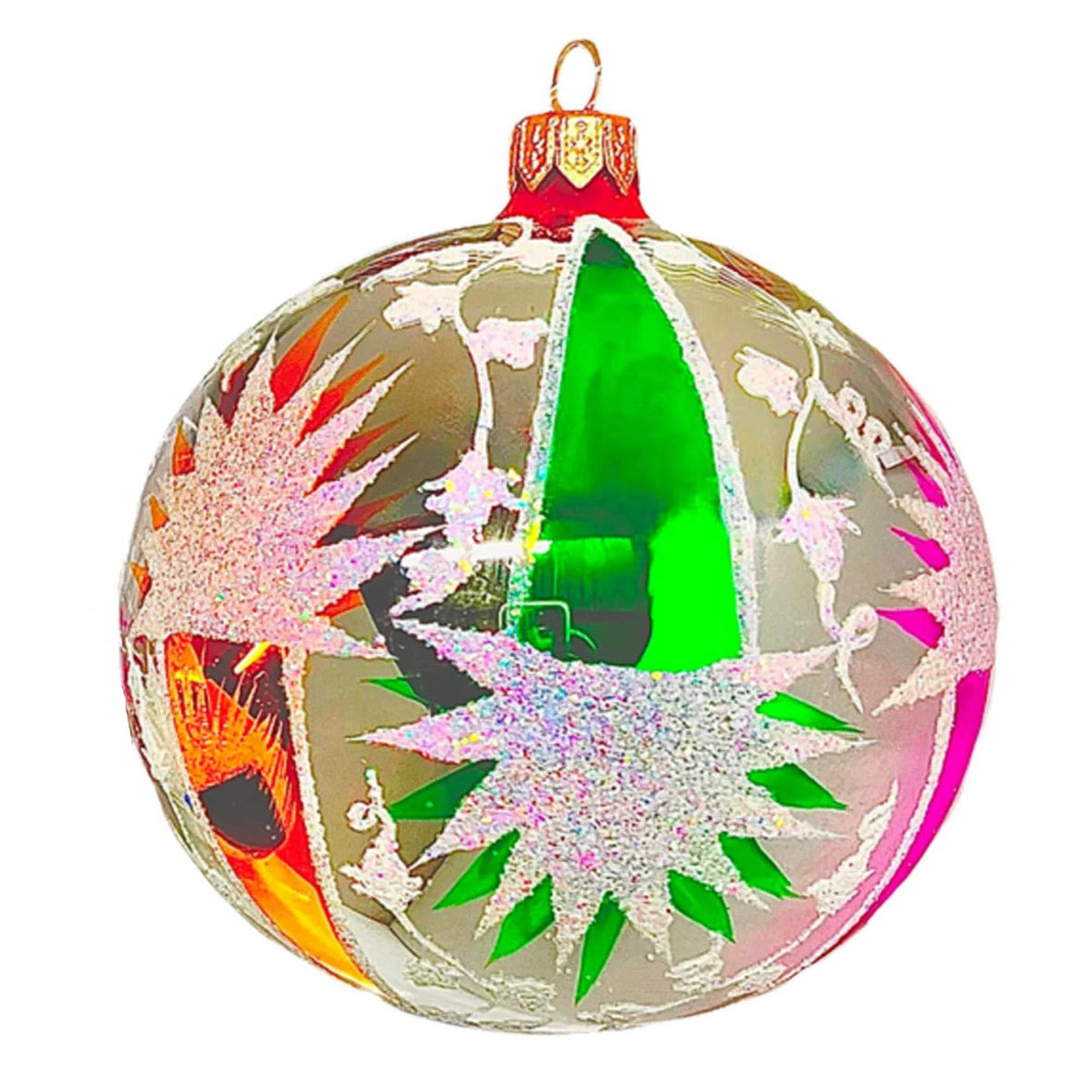 (64000) Pre-Order The Ornament King Color Cones Burst, 4.00 Inch, Retro Ball Ornament 45011 Burst