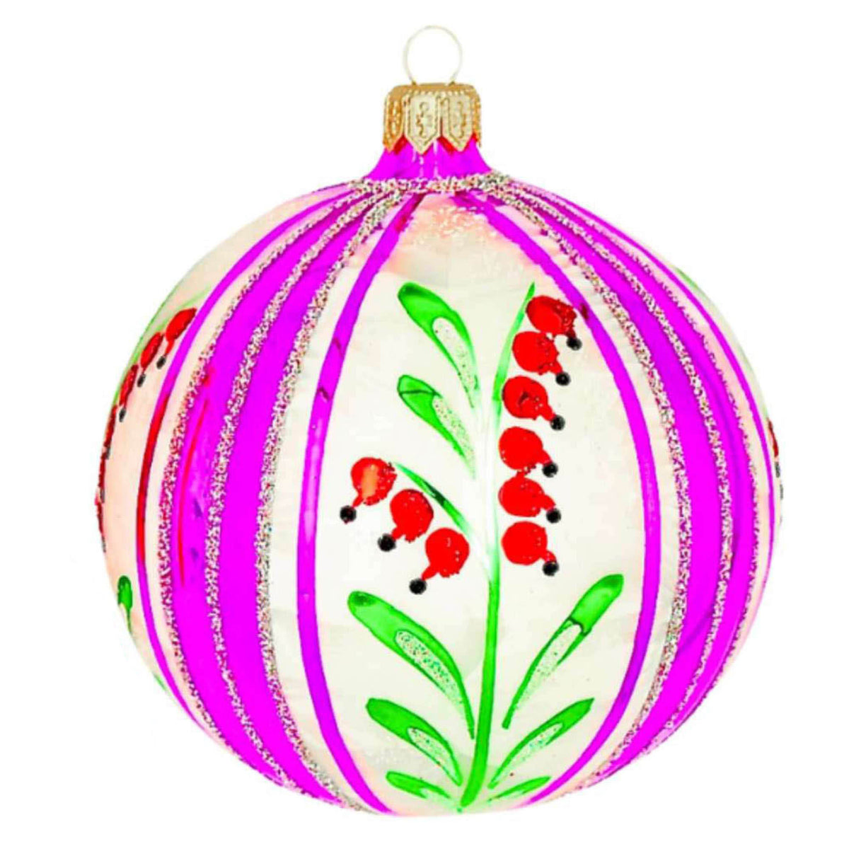 (64009) Pre-Order The Ornament King Winter Garden Purple, 5.00 Inch, Ball Flower Ornament 45007 Purple