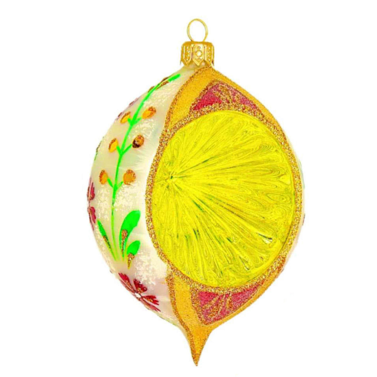 (64011) Pre-Order The Ornament King Color Splash Yellow, 5.50 Inch, Lemon Large Reflector Drop Ornament 46010 Yellow