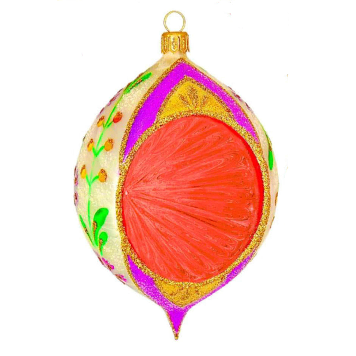 (64012) Pre-Order The Ornament King Color Splash Red, 5.50 Inch, Lemon Large Reflector Drop Ornament 46010 Red