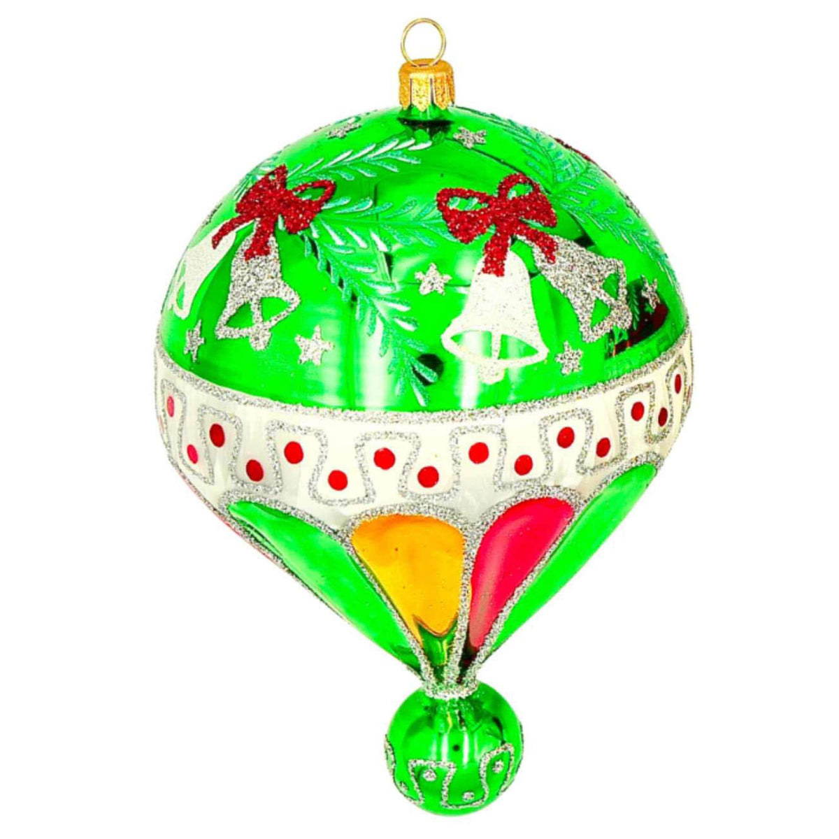 (64025) Pre-Order The Ornament King Spin Top Green, 7.00 Inch, Ballon Ball Drop Ornament 46020 Green