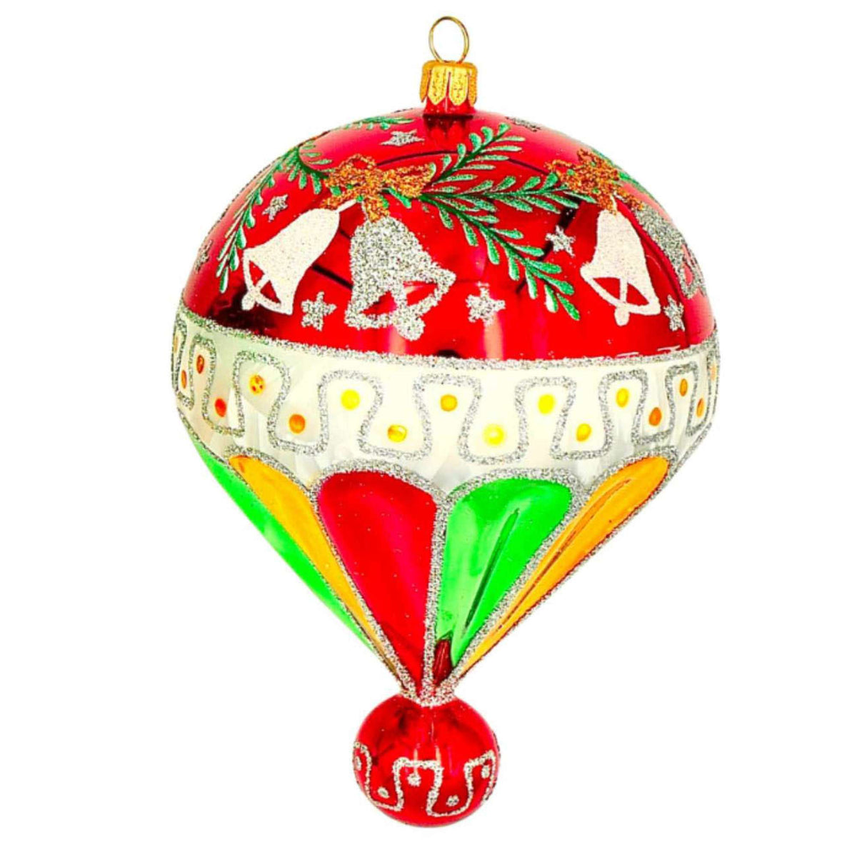 (64026) Pre-Order The Ornament King Spin Top Red, 7.00 Inch, Ballon Ball Drop Ornament 46020 Red