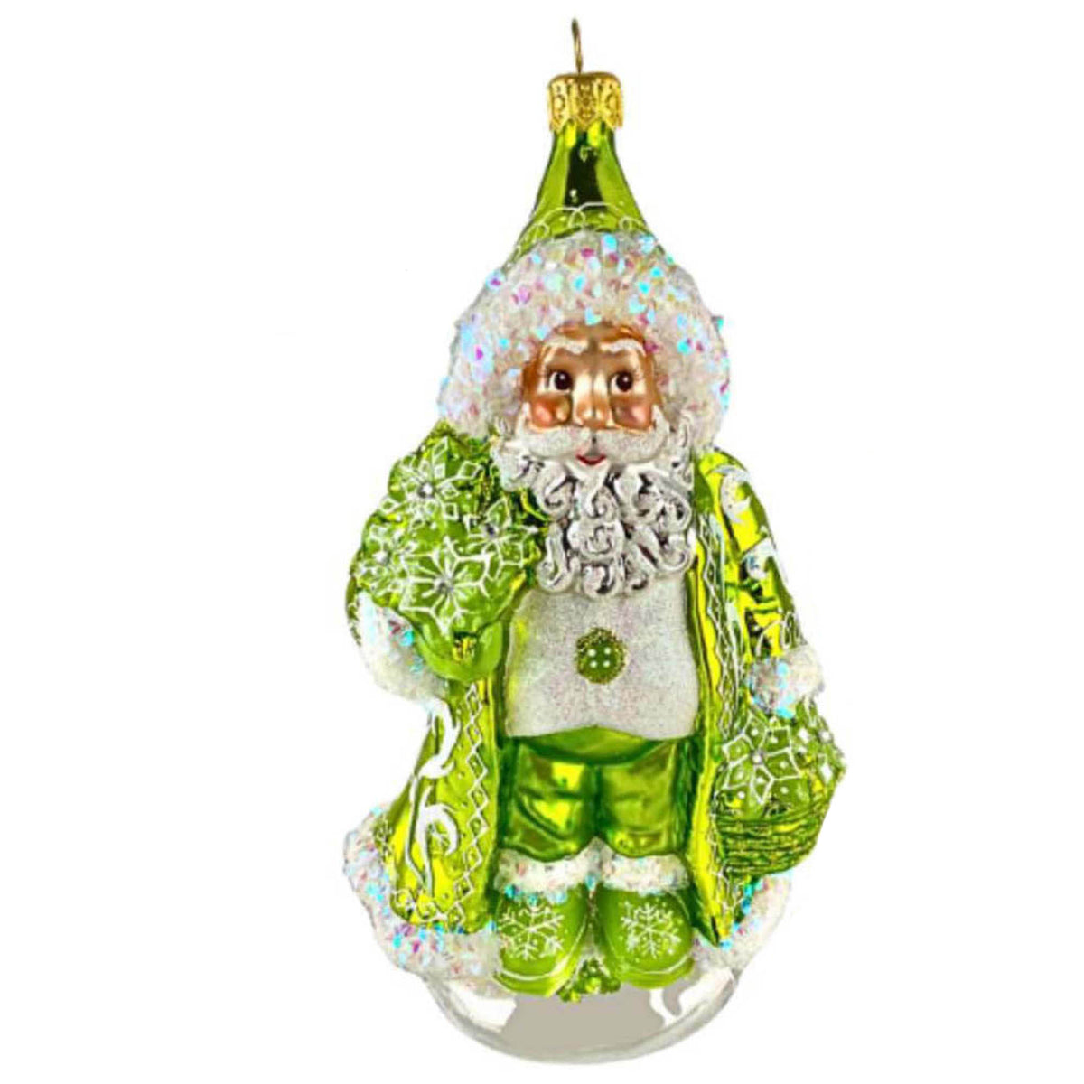 (64033) Pre-Order The Ornament King Roxbury Parfait Green, 7.00 Inch, Santa Pastel Ornament 48006 Green