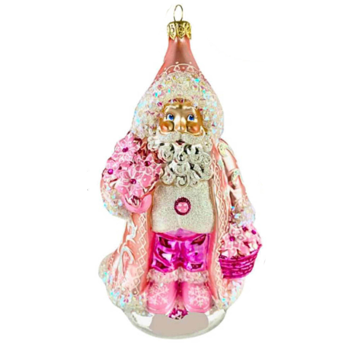 (64036) Pre-Order The Ornament King Roxbury Parfait Pink, 7.00 Inch, Santa Pastel Ornament 48006 Pink