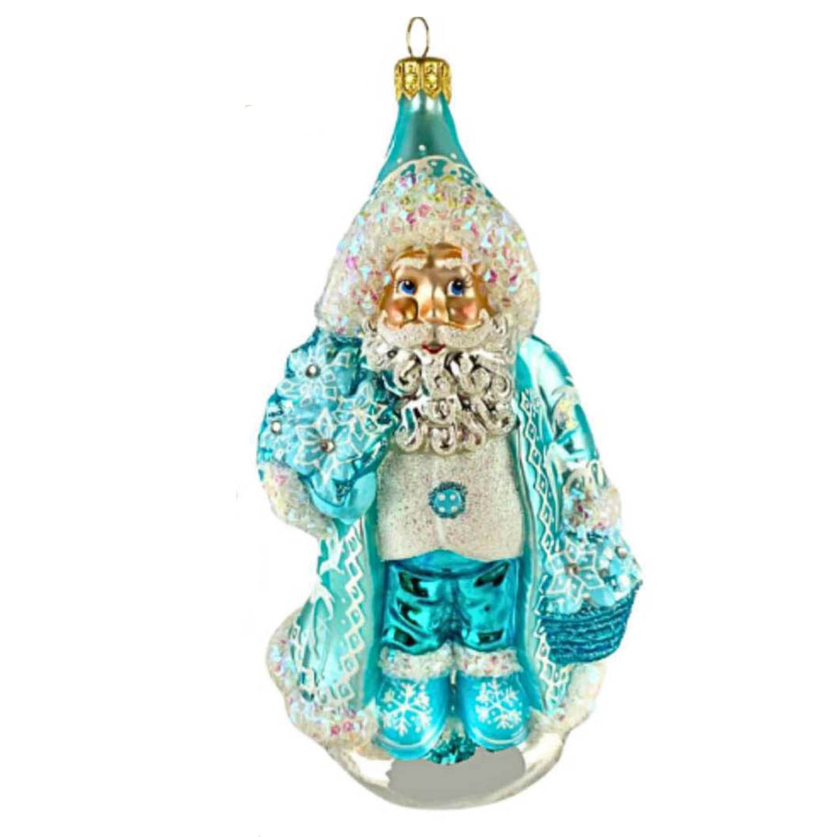 (64038) Pre-Order The Ornament King Roxbury Parfait Blue, 7.00 Inch, Santa Pastel Ornament 48006 Blue