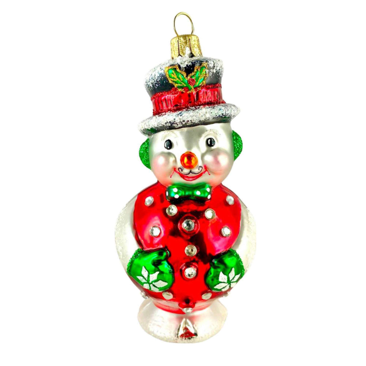 (64040) Pre-Order The Ornament King Mr Whipple Red, 4.00 Inch, Vintage Style Snowman Ornament 47001 Red