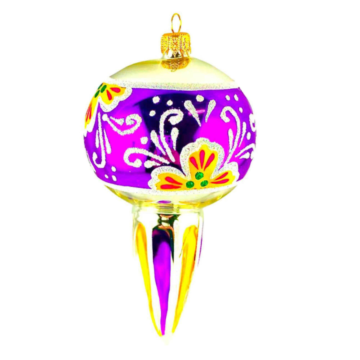 (64047) Pre-Order The Ornament King Penelope Purple, 7.00 Inch, Retro Cone Fluted Ornament 47007 Purple