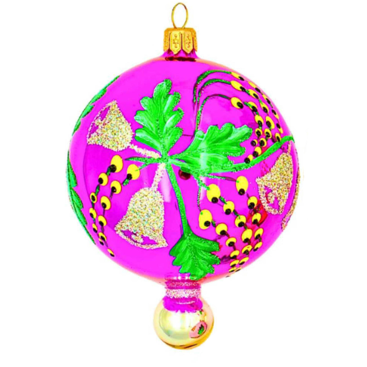 (64050) Pre-Order The Ornament King Berry Bells Purple, 4.50 Inch, Ball Drop Christmas Ornament 45004 Purple