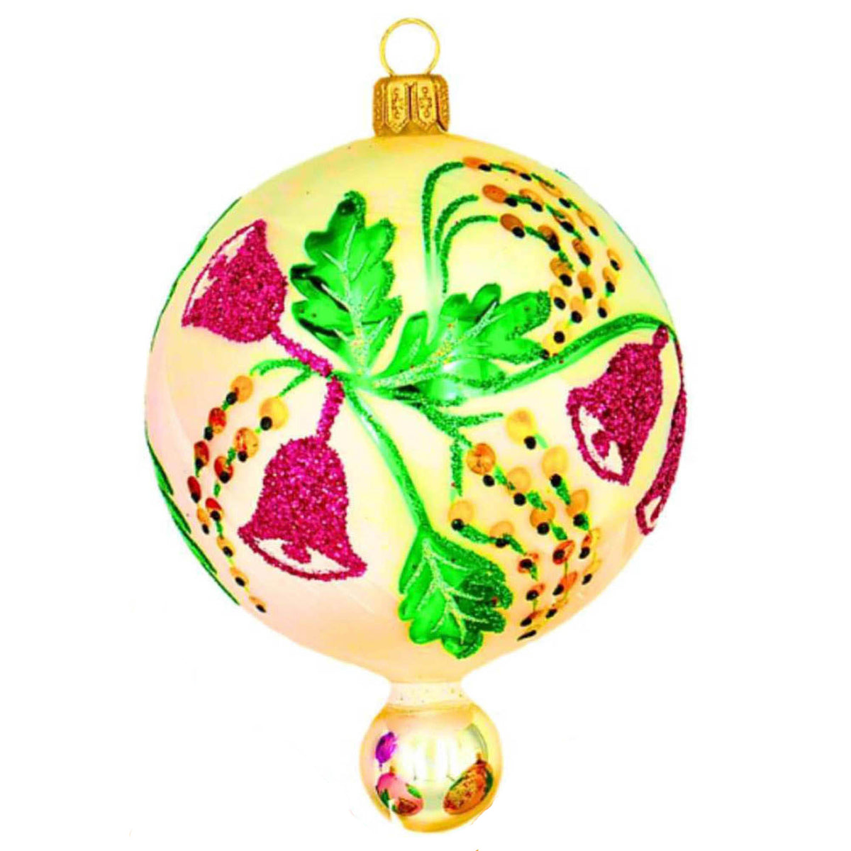 (64051) Pre-Order The Ornament King Berry Bells Yellow, 4.50 Inch, Ball Drop Christmas Ornament 45004 Yellow